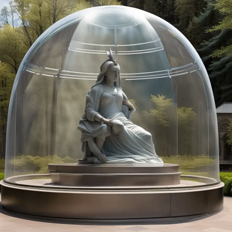 Visual representation of "dome" - A transparent cover for an object or device.