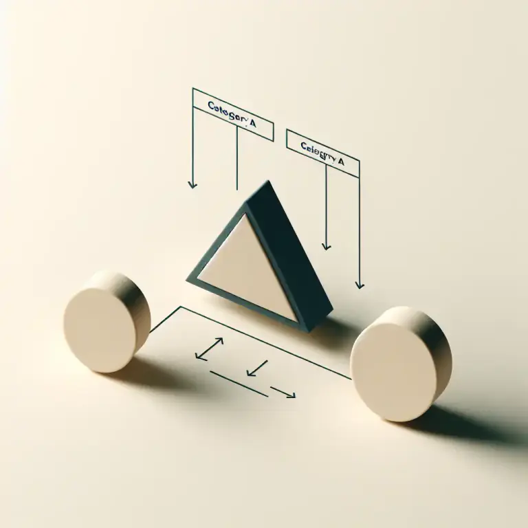 Visual representation of "categorical" - In logic, pertaining to the use of categories