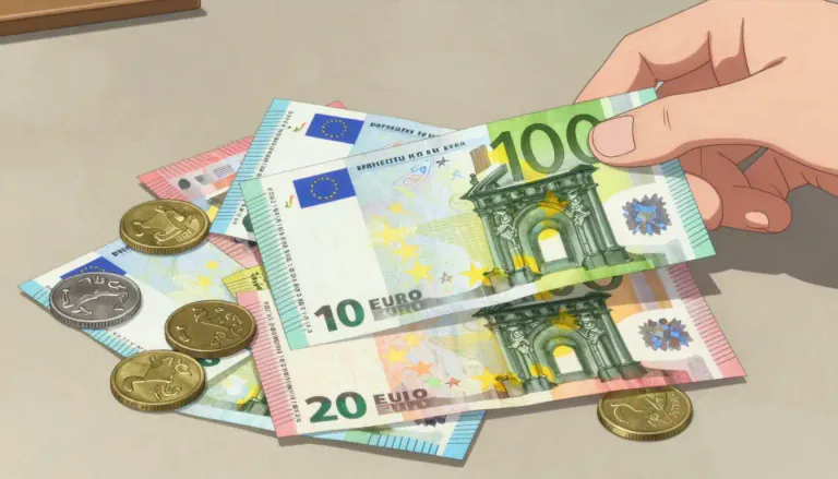 Visual representation of "euro" - It's the money that many countries in Europe use.