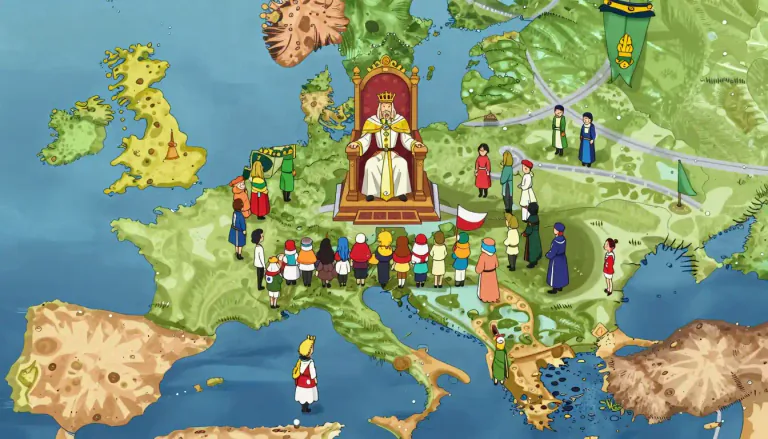 Visual representation of "empire" - A group of nations or people ruled by a single authority