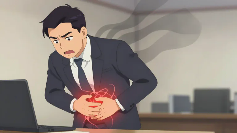 Visual representation of "psychosomatic" - Describes a physical illness or other condition caused or aggravated by a mental factor such as internal stress or conflict.