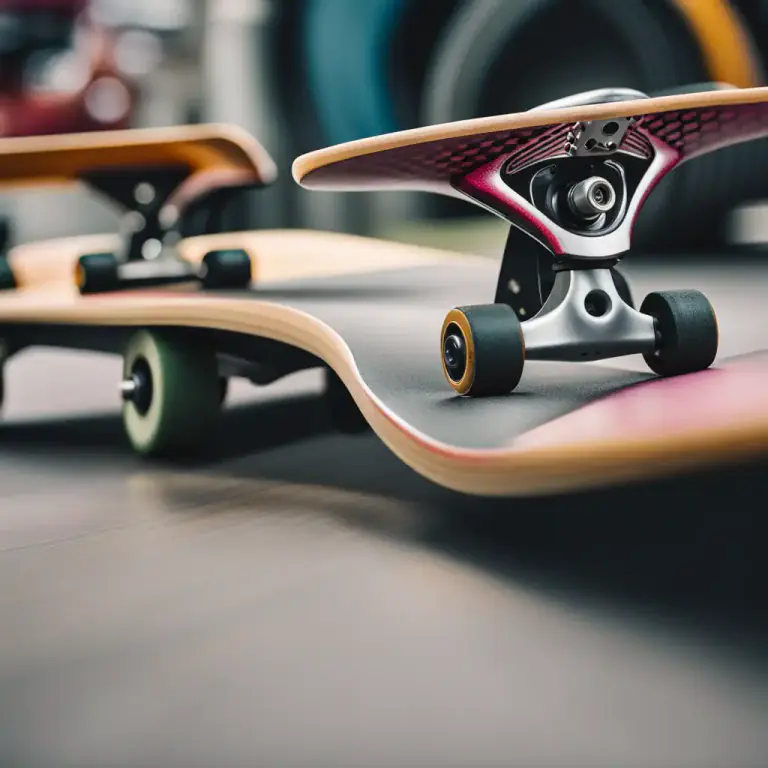 Visual representation of "truck" - The part of a skateboard that helps in steering and provides a suspension effect.