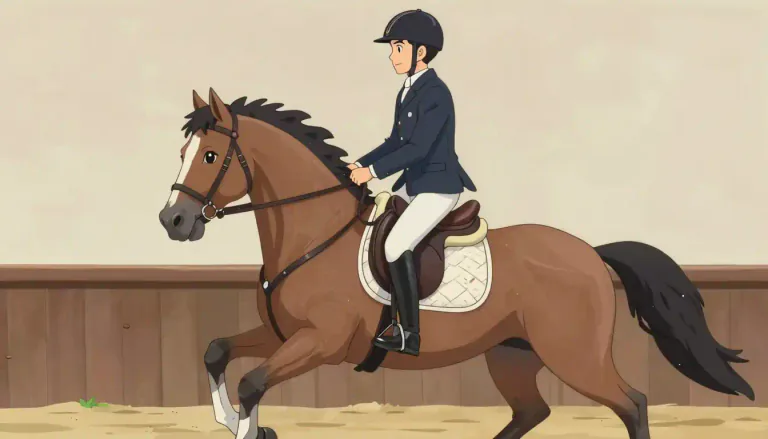 Visual representation of "equitation" - The skill, practice, or art of riding a horse.