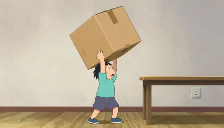 Visual representation of "lift" - to move something from a lower to a higher position