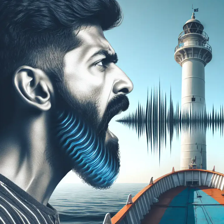 Visual representation of "foghorn" - It can also refer to a person with a loud, deep voice.
