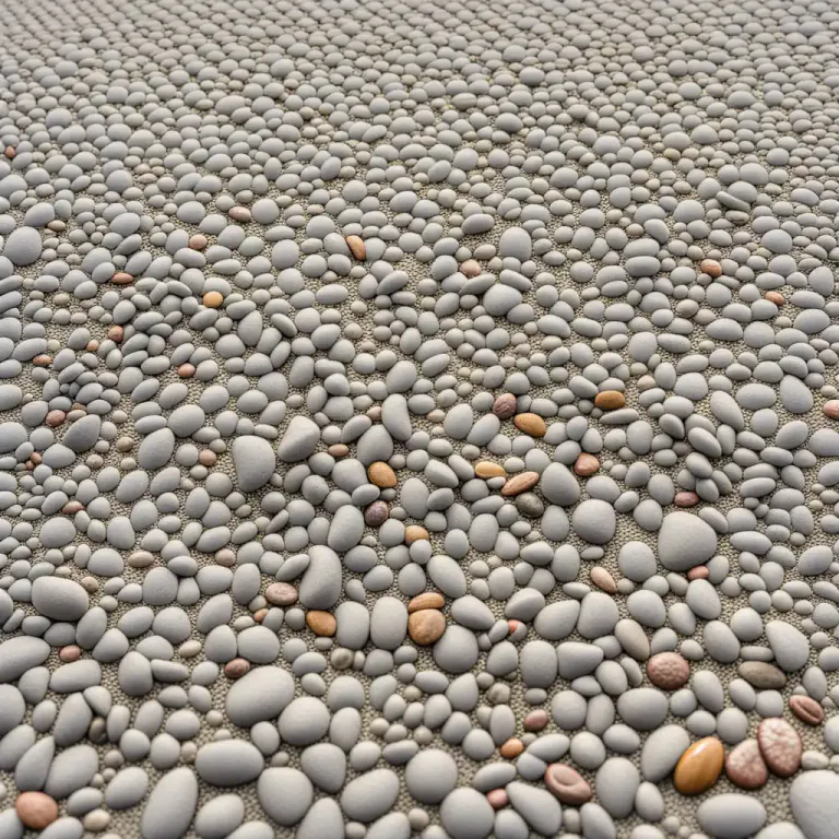 Visual representation of "concrete" - A hard building material made by mixing a cemented substance, such as gravel or broken stones, with sand, water, and possibly other substances.