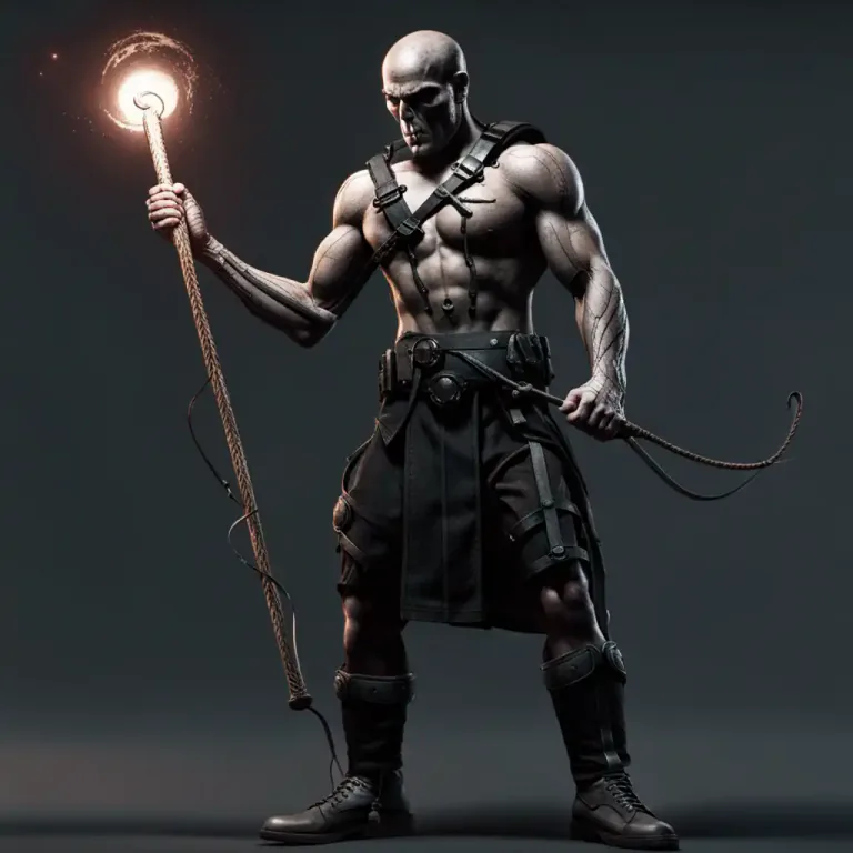 Visual representation of "scourge" - A whip used for punishment
