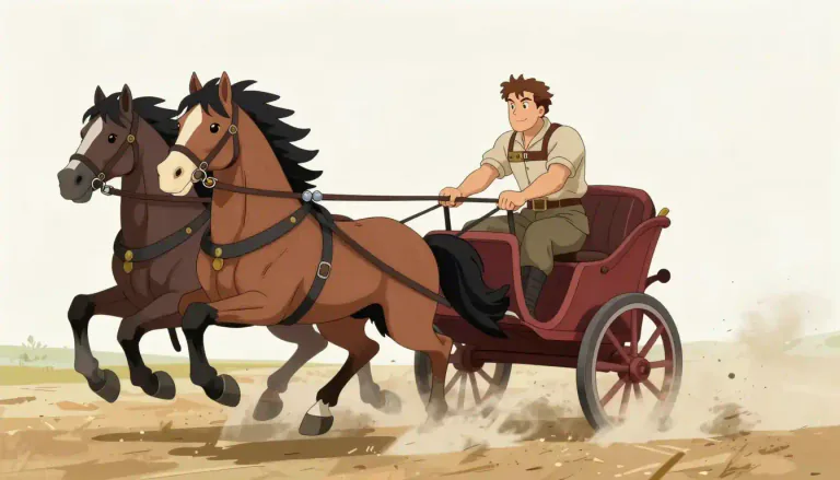 Visual representation of "charioteer" - The driver of a chariot.