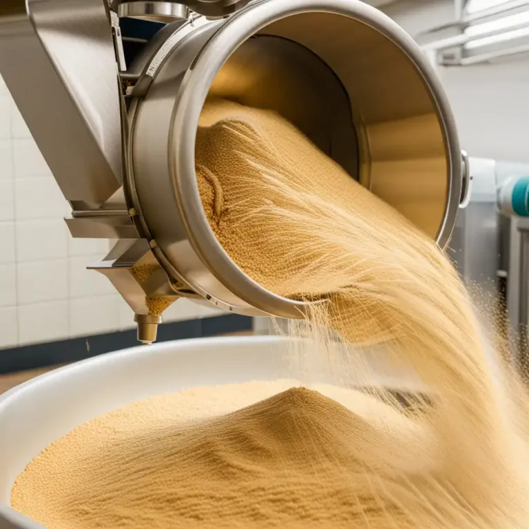Visual representation of "mill" - To grind or crush something in a mill