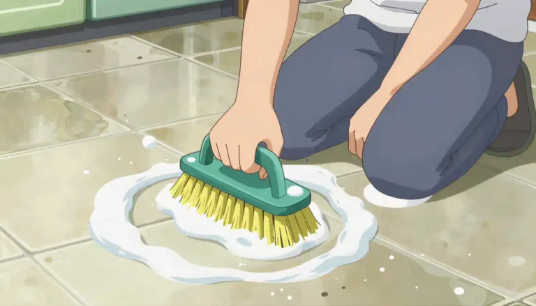 Visual representation of "scrub" - To clean something by rubbing hard.