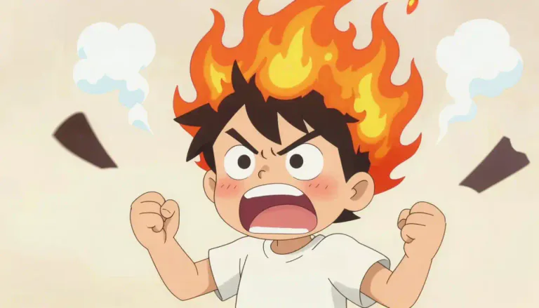 Visual representation of "hothead" - A person who is easily angered and is prone to outbursts.