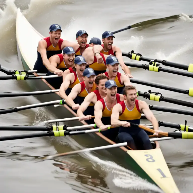Visual representation of "crew" - People who row a boat in a race