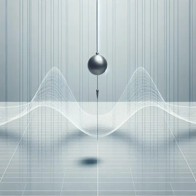 Visual representation of "oscillate" - In physics, to move or fluctuate between a high and a low, particularly within a regular period of time