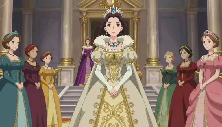 Visual representation of "marquise" - A noblewoman ranking above a countess and below a duchess