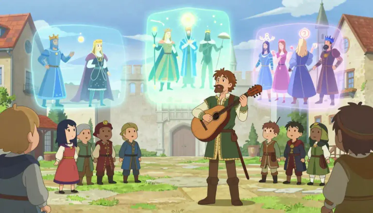 Visual representation of "bard" - A poet, traditionally one who writes and sings about important events and people.