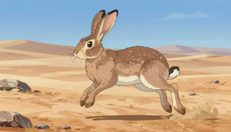 Visual representation of "jackrabbit" - A large hare that is native to North America, known for its long ears and strong legs.