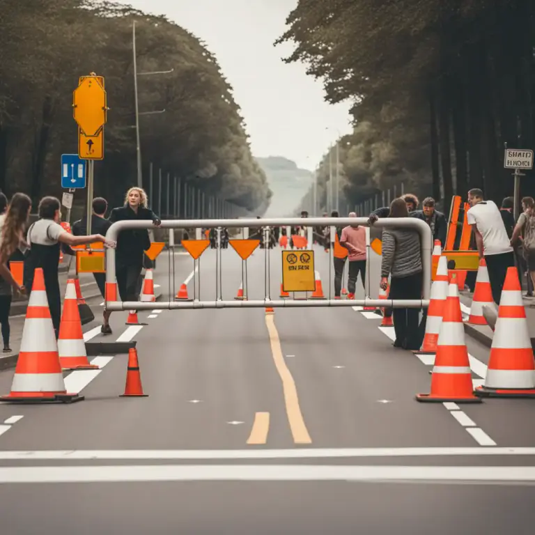 Visual representation of "blockade" - A barrier or obstacle that prevents movement or access