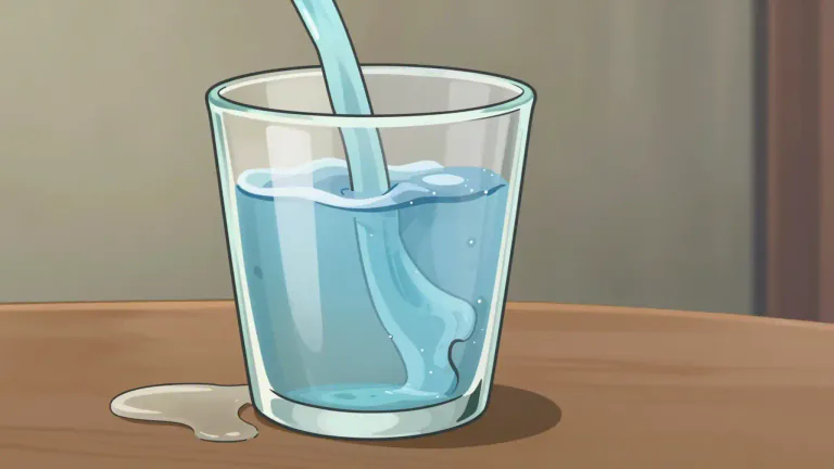 Visual representation of "overflow" - The amount of something that is more than the container can hold