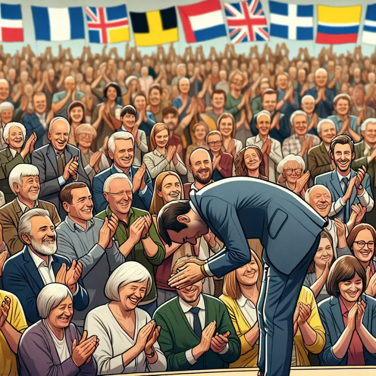 Visual representation of "salvo" - A burst of applause or cheers