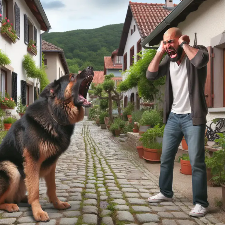 Visual representation of "barker" - A dog that barks a lot.