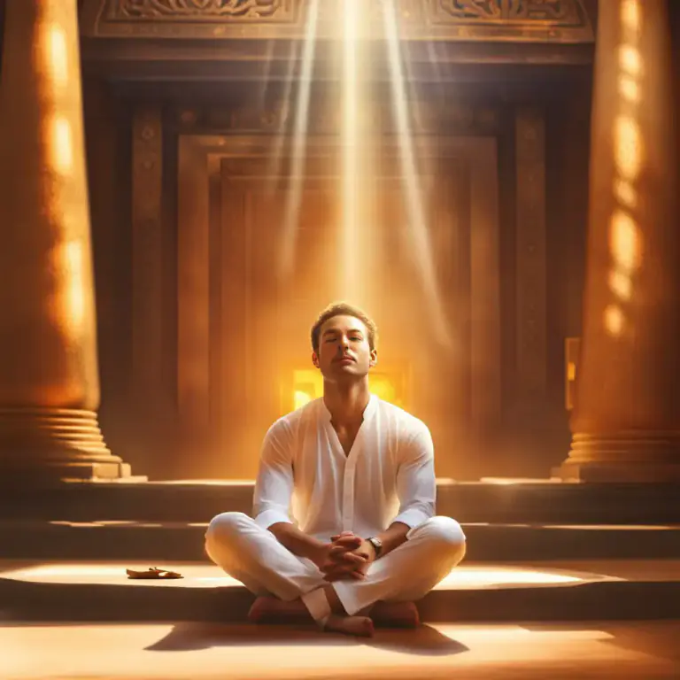 Visual representation of "commune with" - To feel a deep emotional or spiritual relationship with something