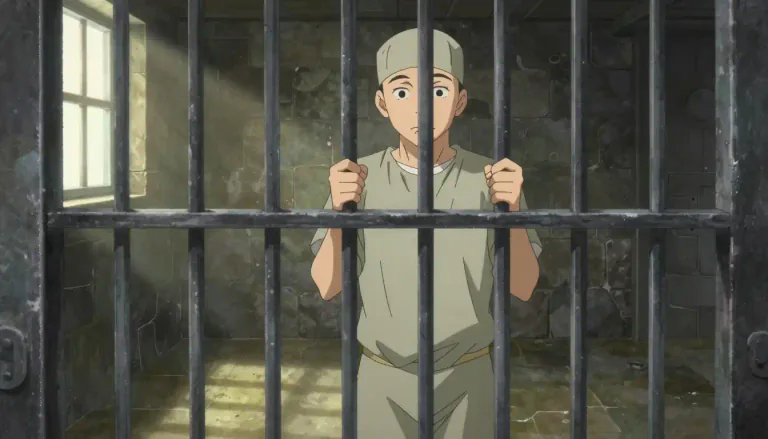 Visual representation of "prisoner" - A person who is kept in prison as a punishment.