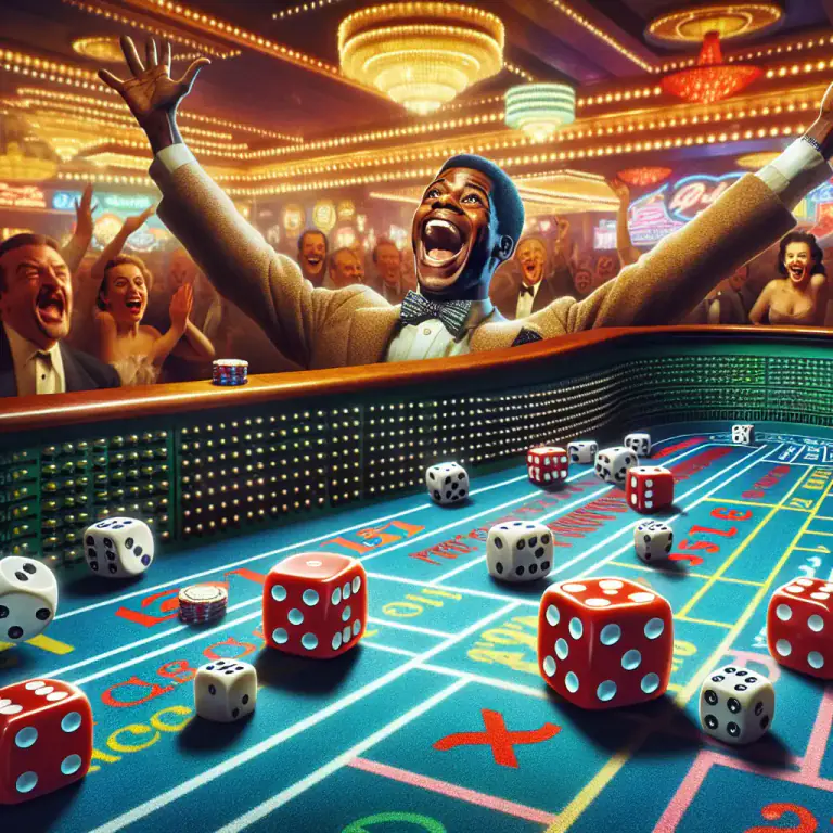Visual representation of "natural" - In the game of craps, a first throw of seven or eleven (winning throw).