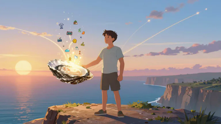 Visual representation of "the world is your oyster" - You have the freedom and ability to do whatever you want or go wherever you want.