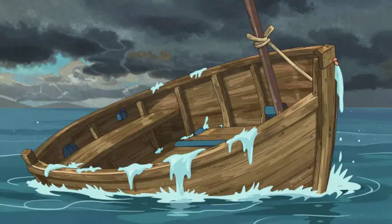 Visual representation of "waterlog" - To fill something with water so that it cannot function properly.