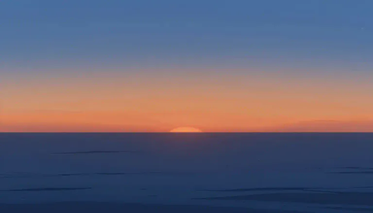 Visual representation of "horizon" - The line where sky seems to meet the earth or sea.