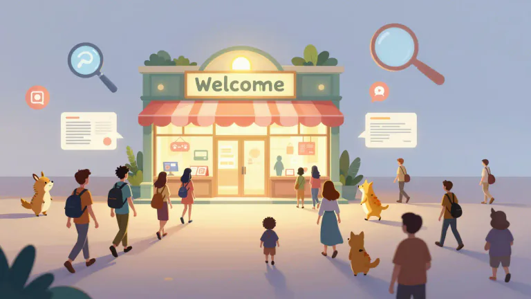 Visual representation of "inbound" - In business, inbound refers to activities that bring visitors in, rather than marketers having to go out to get attention. Like creating content, social media, SEO and branding.