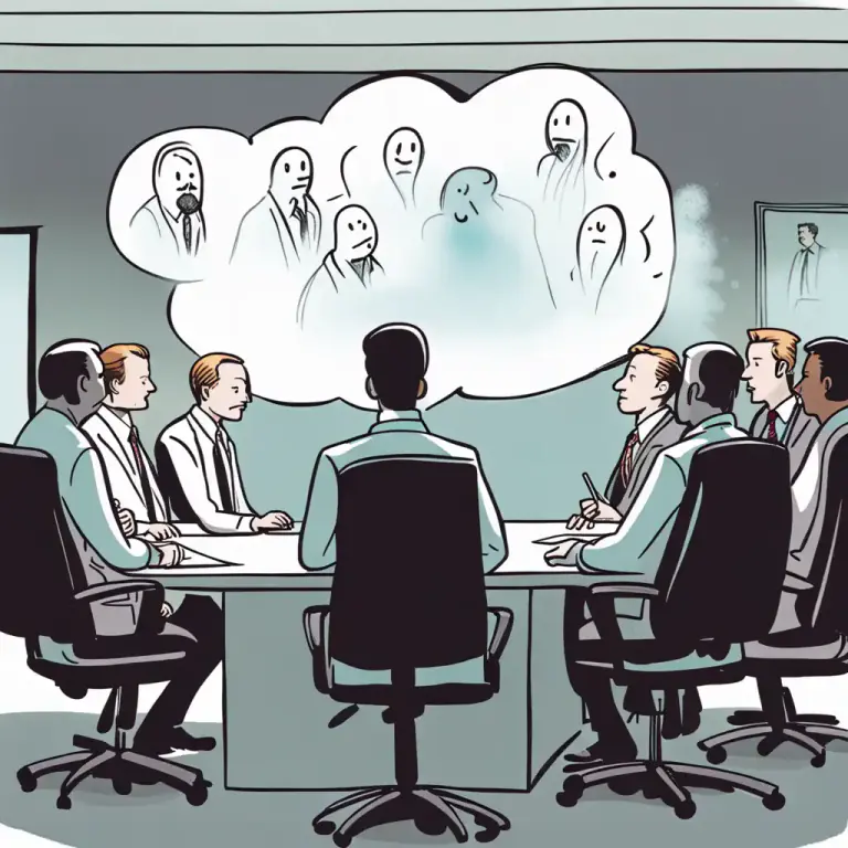 Visual representation of "the elephant in the room" - A significant problem or difficult issue that everyone is aware of, but no one wants to talk about.