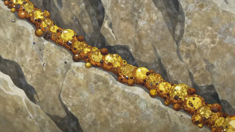 Visual representation of "limonite" - Limonite is a type of iron ore that is a mixture of hydrated iron oxides, commonly found in sedimentary rock formations.