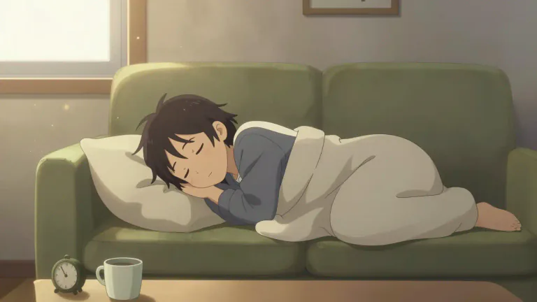 Visual representation of "snooze" - A short, light sleep.