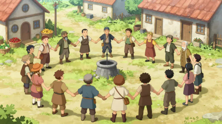Visual representation of "communitarianism" - A political and social ideology that emphasizes the interests of the community over individual interests.
