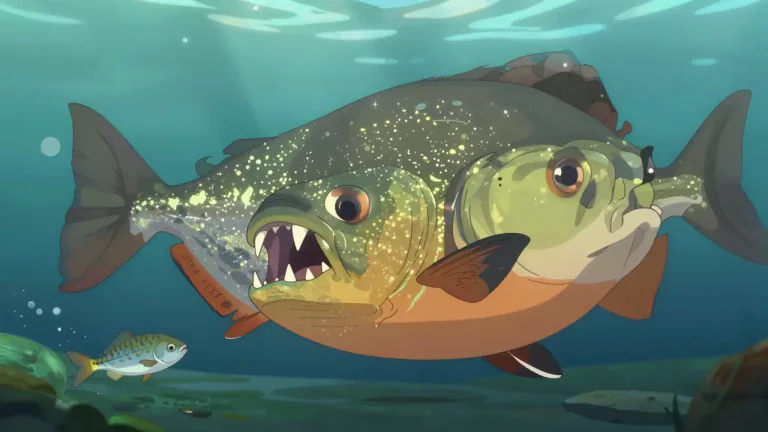 Visual representation of "piranha" - A type of fish from South America that has sharp teeth and is known to attack and eat animals quickly.