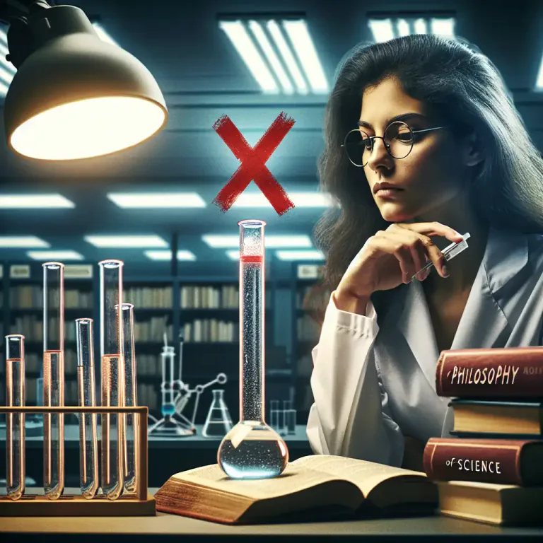 Visual representation of "falsification" - The process of proving a theory or belief to be wrong