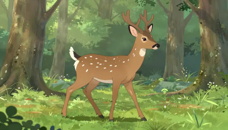 Visual representation of "whitetail" - A type of deer found in North America, known for the white underside of its tail, which it raises when alarmed.