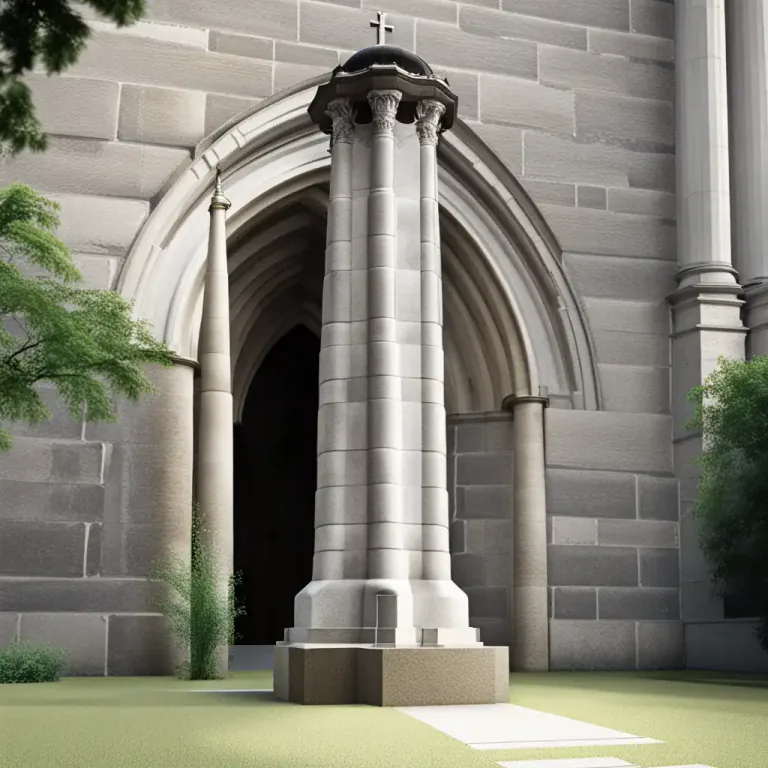 Visual representation of "shaft" - A column that forms part of a building or structure