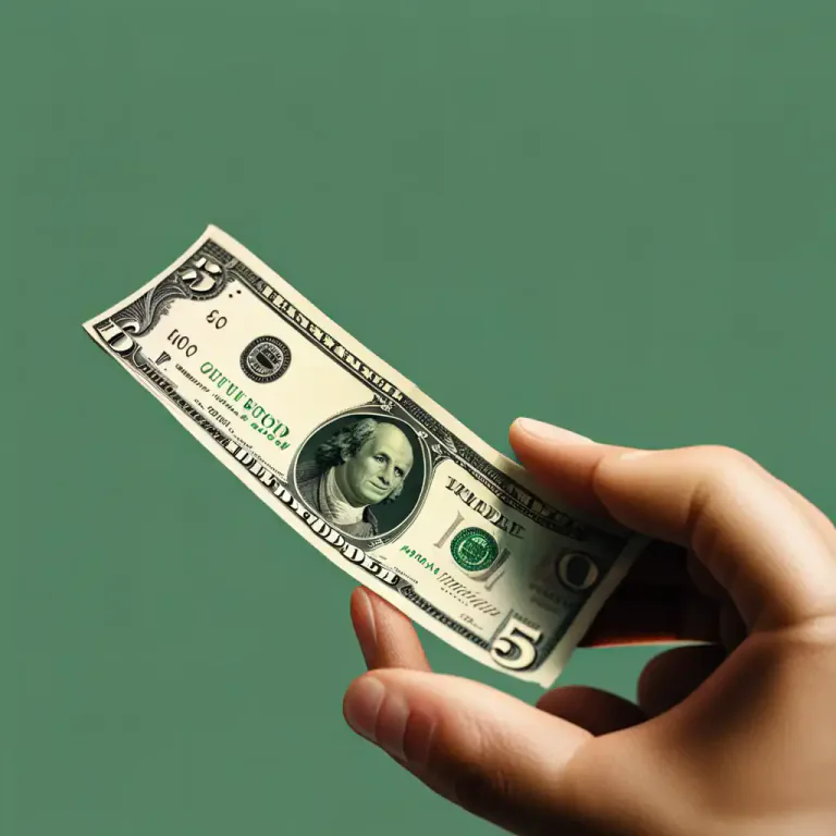 Visual representation of "fin" - A slang term for a five-dollar bill