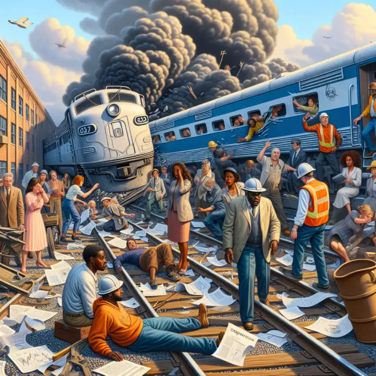 Visual representation of "derailment" - A disturbance or problem that throws an operation or plan off its intended course.