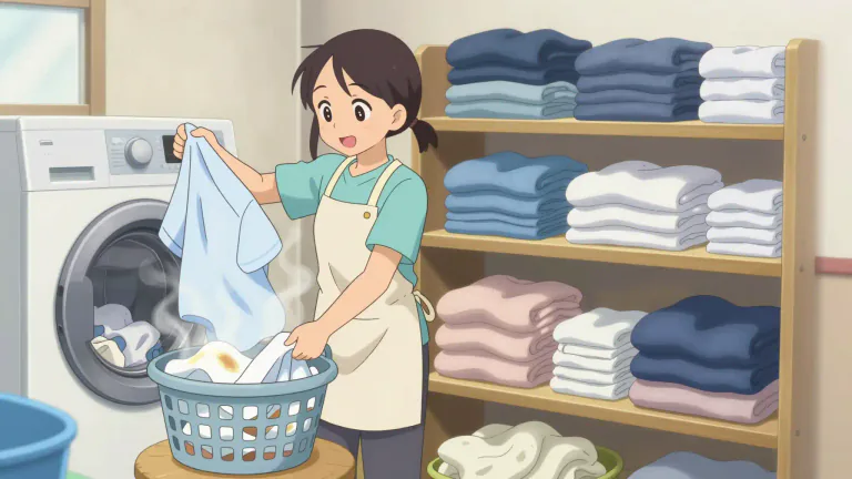 Visual representation of "launderer" - A person or business that cleans clothes and other fabrics.