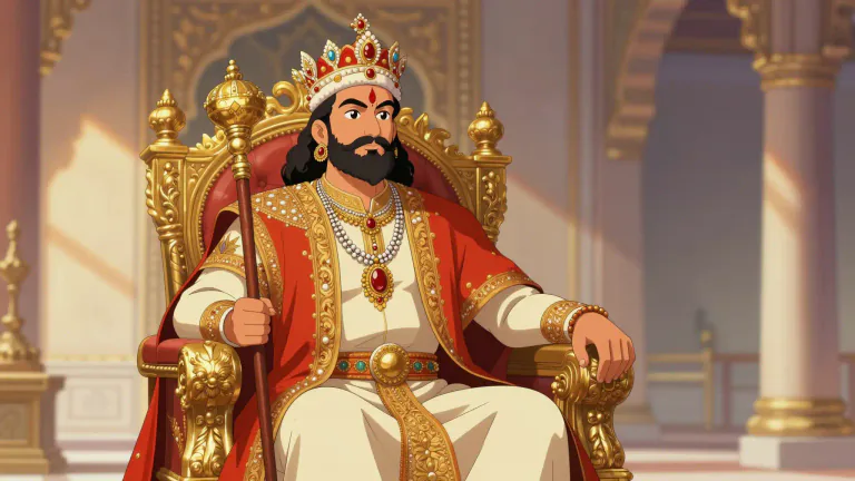 Visual representation of "maharajah" - A maharajah is a great king or a high-ranking prince in India, often ruling over a territory.