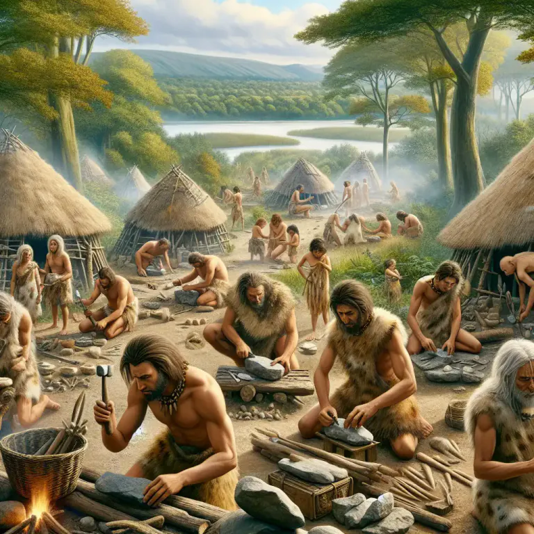 Visual representation of "neolithic" - The Neolithic period, or the time when the later part of the Stone Age happened, when stone tools and weapons were used.