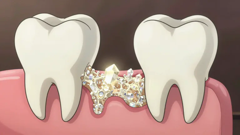 Visual representation of "hydroxyapatite" - A naturally occurring mineral form of calcium apatite that makes up the bulk of vertebrate bone.