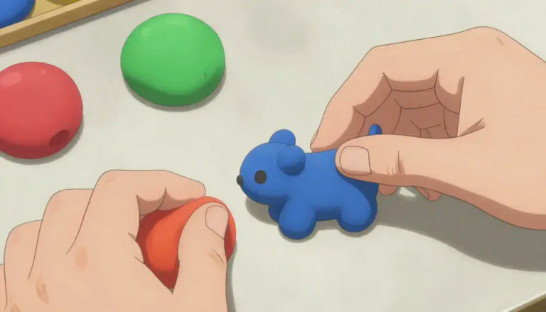 Visual representation of "plasticine" - A type of moldable plastic material that stays soft and pliable, often used for modeling or crafting.