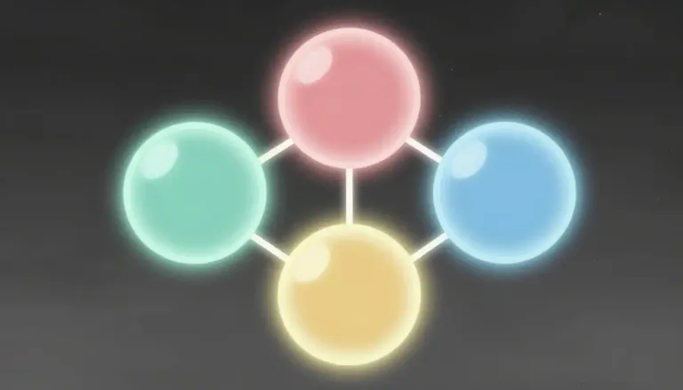 Visual representation of "triad" - A group or set of three connected people or things.