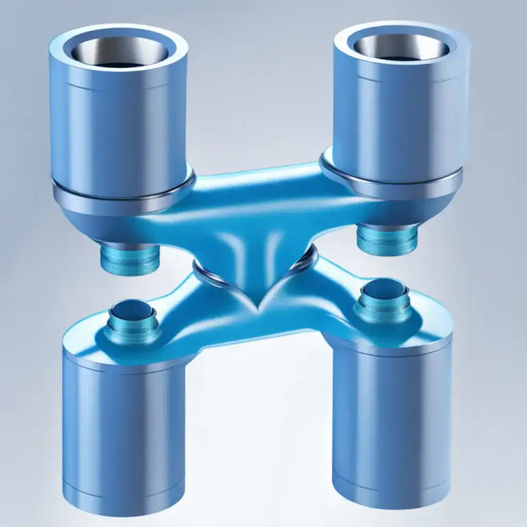 Visual representation of "tee" - A T-shaped piece in a pipe or tube allowing flow from two directions