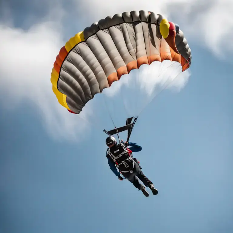 Visual representation of "canopy" - The part of a parachute that expands and fills with air.