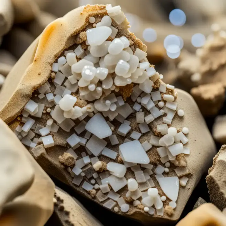 Visual representation of "matrix" - In geology, the fine-grained mass of material in which larger grains, crystals, or clasts are embedded.